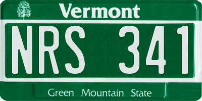 VT license plate NRS341