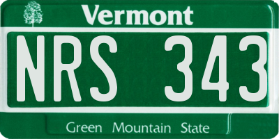 VT license plate NRS343