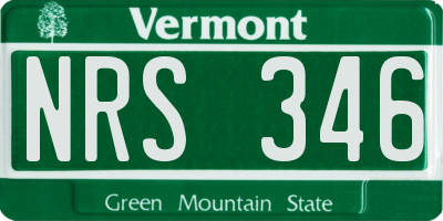 VT license plate NRS346
