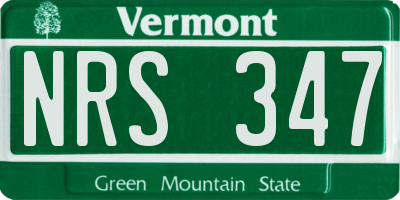 VT license plate NRS347