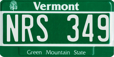 VT license plate NRS349