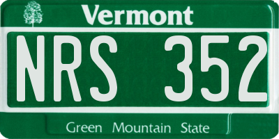 VT license plate NRS352