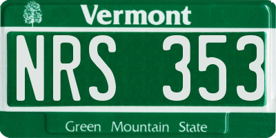 VT license plate NRS353