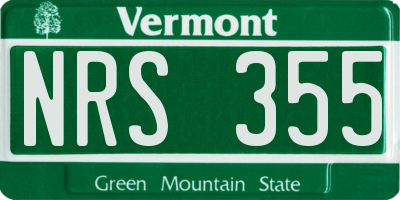 VT license plate NRS355