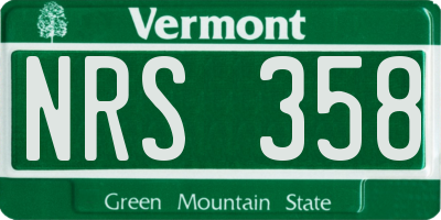 VT license plate NRS358