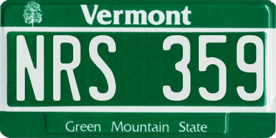 VT license plate NRS359