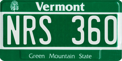 VT license plate NRS360