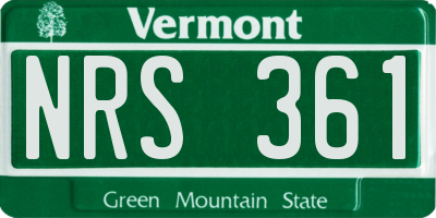 VT license plate NRS361