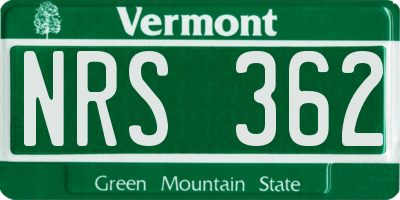VT license plate NRS362