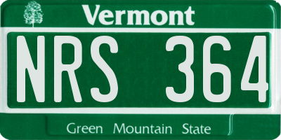 VT license plate NRS364