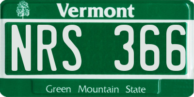 VT license plate NRS366