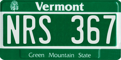 VT license plate NRS367