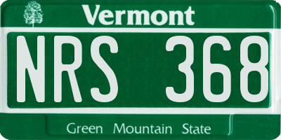 VT license plate NRS368