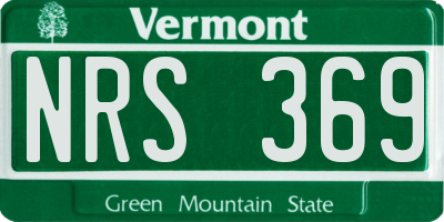 VT license plate NRS369