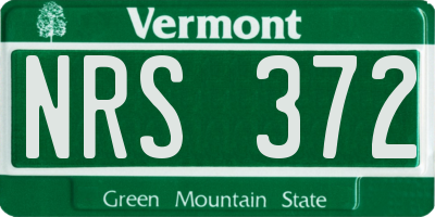 VT license plate NRS372