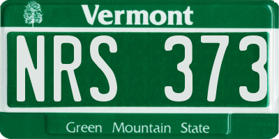 VT license plate NRS373