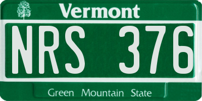 VT license plate NRS376