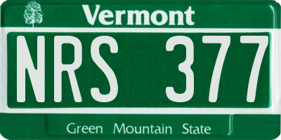 VT license plate NRS377