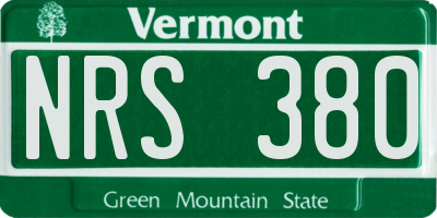 VT license plate NRS380