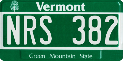 VT license plate NRS382
