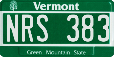 VT license plate NRS383