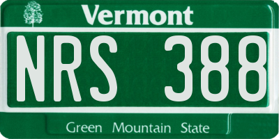VT license plate NRS388