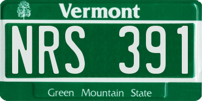 VT license plate NRS391