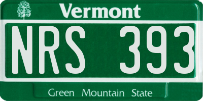 VT license plate NRS393