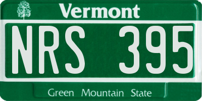 VT license plate NRS395