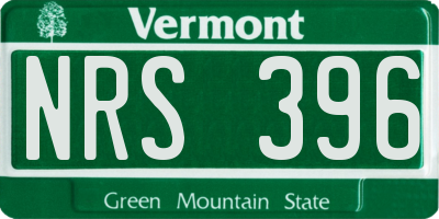 VT license plate NRS396