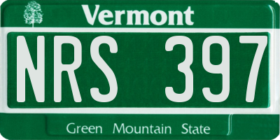 VT license plate NRS397