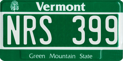 VT license plate NRS399