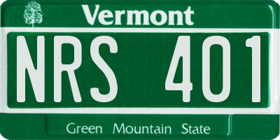VT license plate NRS401