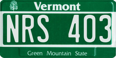 VT license plate NRS403