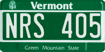VT license plate NRS405