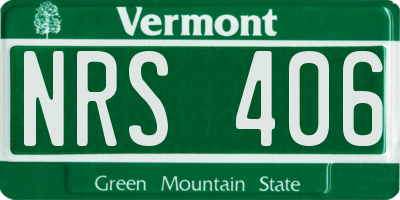 VT license plate NRS406