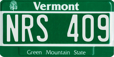VT license plate NRS409