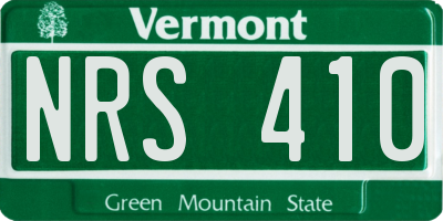 VT license plate NRS410
