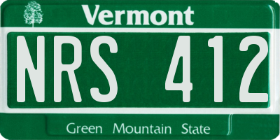 VT license plate NRS412
