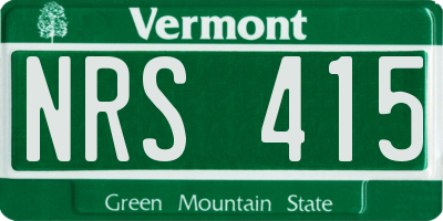 VT license plate NRS415