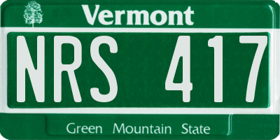 VT license plate NRS417