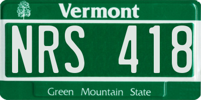 VT license plate NRS418