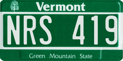 VT license plate NRS419