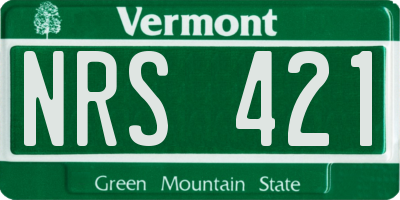 VT license plate NRS421