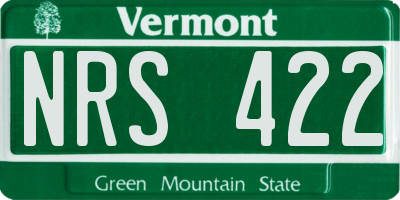 VT license plate NRS422