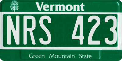 VT license plate NRS423