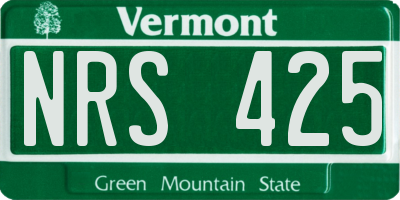 VT license plate NRS425
