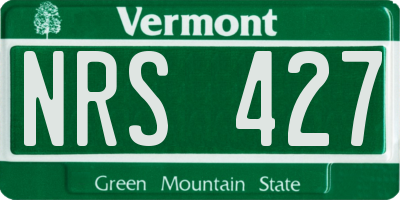 VT license plate NRS427