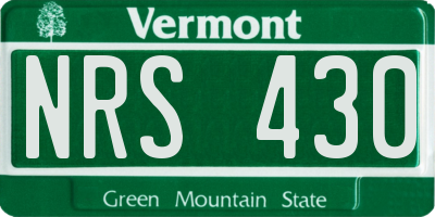 VT license plate NRS430