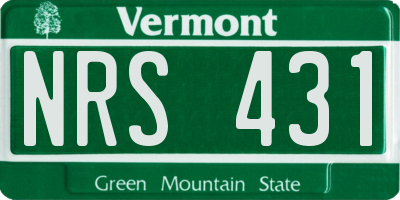VT license plate NRS431
